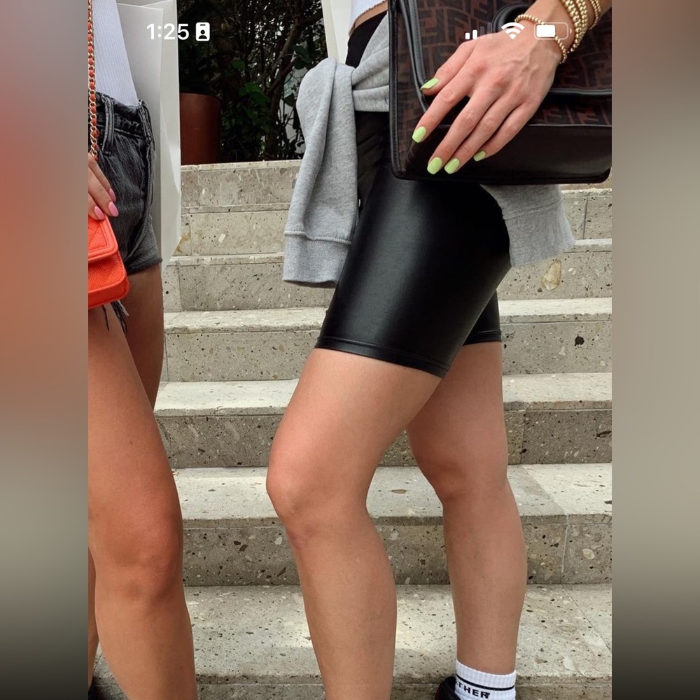 Aritzia Leather Biker Shorts